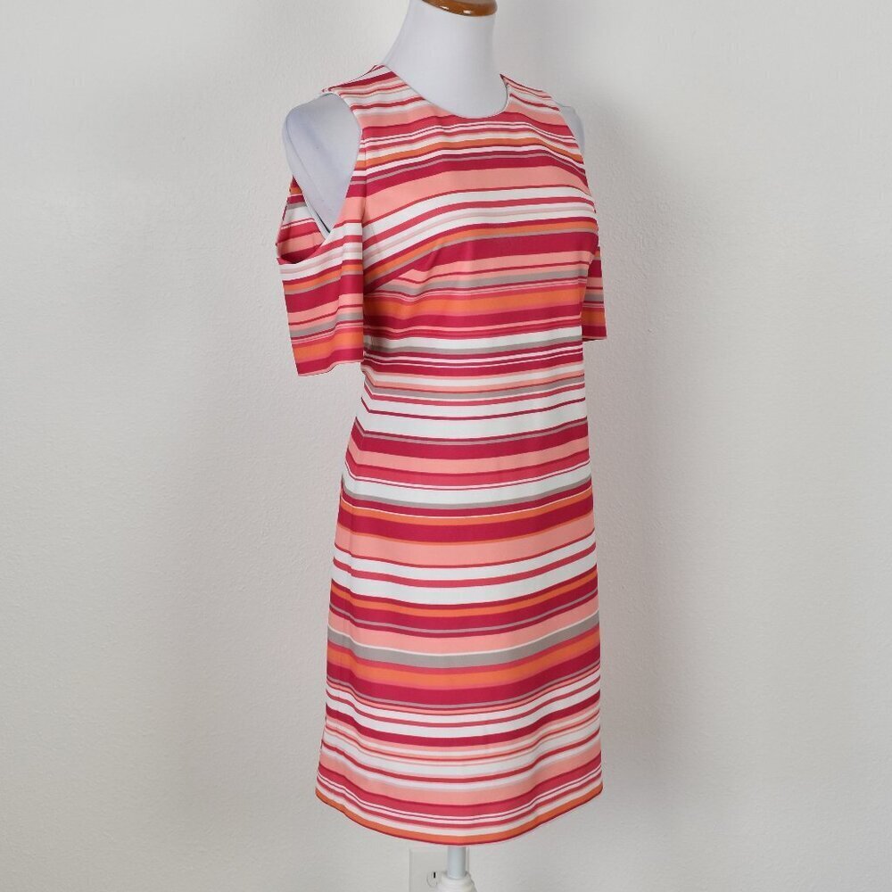 Calvin Klein Cold Shoulder Stripe Sheath Dress - 8 - Picture 5 of 9